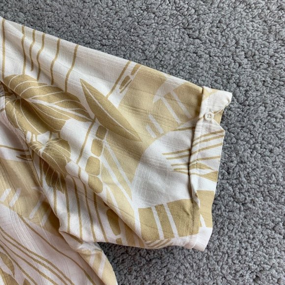 Cubavera Hawaiian Shirt Mens XL Ivory Beige Floral Rayon Tropic Casual‎ Camp NEW - Picture 7 of 12